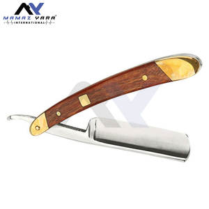 Navaja de Afeitar Profesional de Acero Inoxidable de Alta Calidad con Hoja Recta para Salón de Belleza y Barbería, con Estuche de Cuero - Product Image 2