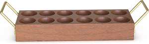 Plateau à œufs en bambou personnalisé à 12 trous, plateau à œufs en bois pour comptoir et porte-œufs - Product Image 3