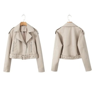 Nuevas chaquetas de cuero para otoño, chaqueta de cuero con cremallera para mujer, chaqueta de manga larga de gran tamaño para mujer, abrigos de invierno para mujer - Product Image 6