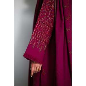 Winter <b>Dress</b> Collection ZAIB 3-Piece Casual Karandi Embroidered Shirt <b>Shawl</b> & Trouser MAXI Length Salwar Kameez - Product Image 3