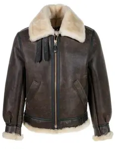 Nuovo arrivo 2021 uomo pilot shearling leather vera pelliccia aviator winter season giacca in pelle di pecora