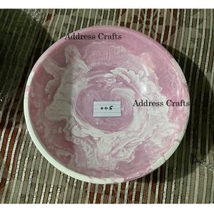 ชามเรซินเสิร์ฟทรงกลมทำจากเรซินชามสลัดทำมือทำจากเรซินสีขาวหมุนพื้นผิวหินอ่อนสุดหรู - Product Image 6