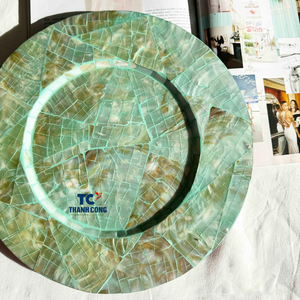 Venta al por mayor manteles individuales para fregona bandejas redondas para servir decoración bandeja madre perla decoración Ramadán Eid Mubarak mejor calidad - Product Image 2