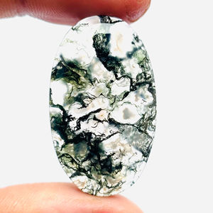 Piedra preciosa de ágata de musgo Natural de grado AAA, tamaños calibrados sueltos de alta calidad pulidos para la fabricación de joyas - Product Image 1