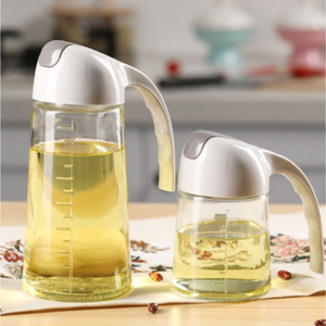 Botella de aceite de vidrio con apertura y cierre automático, olla de cocina de gran capacidad, 630ml, salsa de soja, vinagre, tanque de aceite - Product Image 1
