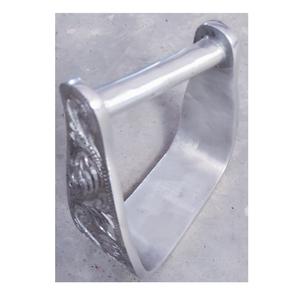 Estribo de aluminio ecuestre de seguridad para caballos con logotipo personalizado con diseño de grabado de flores, estribo ancho para montar - Product Image 5