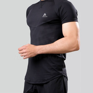 Camiseta de gimnasio transpirable Lisa para hombre, camiseta de manga corta para culturismo, ropa de gimnasio para hombre - Product Image 3