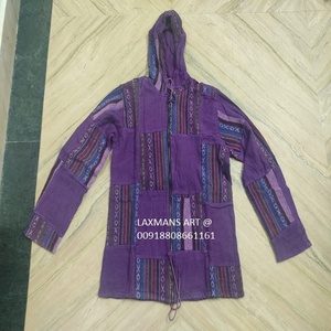 Chaquetas de invierno de algodón con capucha de la India con cremallera chaquetas de invierno de algodón teñido chaquetas de retazos chaqueta nepalí - Product Image 1