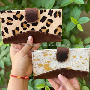 ใหม่กระเป๋าสตางค์หนังวัวสองพับลายสัตว์ทำด้วยมือกระเป๋าคลัทช์หนังแท้กระเป๋าสตางค์ที่ใส่บัตรเครดิตดีไซน์หรูหราสำหรับผู้หญิง - Product Image 3
