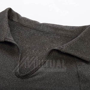 Style court décontracté tricoté respirant pour femmes pour T-shirts polo avec contraste de couleur en gros à motif solide - Product Image 5