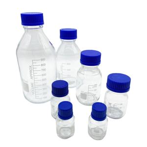 Botellas de Vidrio de Boca Ancha Boro 3.3 de Alta Calidad para Reactivos de Laboratorio de 500 ml con Tapa de Rosca Azul GL45 - Product Image 4