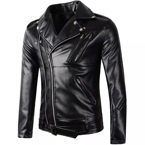 Chaqueta de invierno para hombre de calidad superior al por mayor 2025 prendas de vestir de cuero genuino a prueba de viento sólidas con cuello levantado para motociclismo - Product Image 1