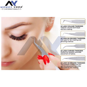 Pinzas de Acero Inoxidable para Extensión de Pestañas, Diseño Personalizado, Agarre Fuerte, Duraderas, Personalizables para Aplicaciones de Maquillaje de Pestañas - Product Image 3