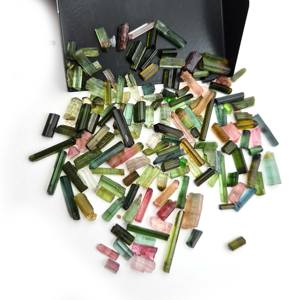 Tourmaline crayon brut 100 CT Tourmaline naturelle pierre précieuse en vrac brute, Tourmaline multicolore brute pour l'artisanat des bijoux - Product Image 6