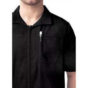 Popular Design <b>Men's</b> Stretch Scrub <b>Jackets</b> Workwear Nurse Hospital Uniform <b>Men</b> <b>half</b> sleeve with pocket Scrubs <b>Jacket</b> <b>Zip</b> Front - Product Image 5