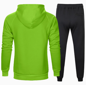 New Two Piece Set <b>Mens</b> Custom Hoodie and Sweatpants 100% Cotton Hooded Pullover Solid Pattern Tracksuit with Custom Logo - Product Image 4