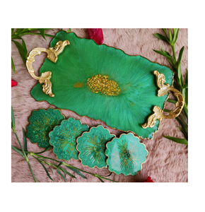 Plateau de service en résine au design attrayant pour le bureau et les hôtels Plateau en résine époxy pour le café et le thé - Product Image 4