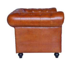 Hot Sale Genuine Leather Square Single Seater Sofa Cognac Sofa Set Modern Luxury Design Furniture Hotel Use Wholesale Price - Product Image 3
