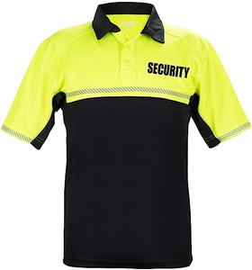 Camisas Polo de Uniforme de Seguridad de Dos Tonos, 100% Poliéster, al por Mayor, con Bolsillo con Cremallera y Franjas Reflectantes - Product Image 5