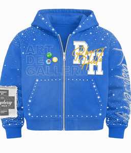 Conjunto de impresión personalizada con cremallera, chándal de lavado ácido vintage, Sudadera con capucha de estilo callejero y pantalones de chándal acampanados de pierna recta, chándal para hombres - Product Image 1