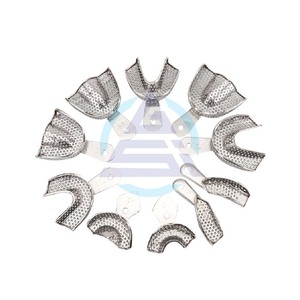 ถาดสเตนเลสพิมพ์ลายสำหรับทันตกรรม2ชิ้นกล่องมี3ขนาดตัวเลือก MOQ ต่ำ - Product Image 1