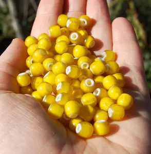 Perles africaines 4mm 8mm 10mm Crystal Lampwork Glass Beads Loose Yellow White Beads Jewelry Making Supplies Various Sizes Including Black - Product Image 1