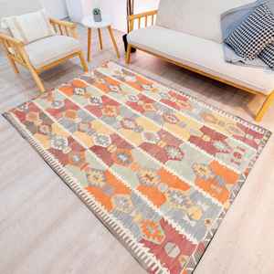 Turkish Design Boho <b>Runner</b> Rug, Soft Printed <b>Carpet</b> With Geometric Pattern,Nonwoven Thin Rug - Product Image 4