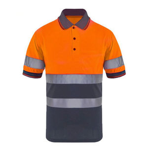 Venta al por mayor de manga corta de alta visibilidad trabajo de seguridad reflectante camisetas/Hi Vis 100% algodón trabajo Polo camiseta hombres - Product Image 2