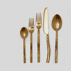 Service à salade en acier inoxydable avec or unique, Long avec poignée manuelle, ensemble de vaisselle, ensemble de serveurs à salade royal - Product Image 6