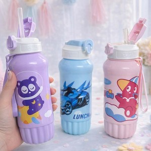 Botella de Agua Infantil de Acero Inoxidable CASAMAX WL AD-1554F 850ml con Pajita, Diseño Colorido para Niñas y Niños - Product Image 5
