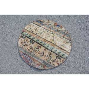 Elegant Vintage Beige Turkish Rug 21 X 21 ft Wool Large Area Rectangle Patchwork Design Latex Backing for Home Decor Hallway - Product Image 2