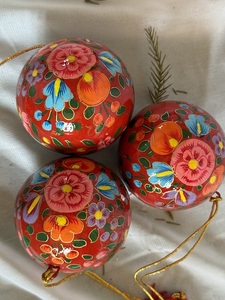 Elegant Hand-Painted Paper Mache Christmas Ornaments for Enhancing Your Christmas <b>Tree</b> Decorations - Product Image 6