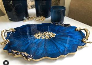 HARDENER Plateau de service en résine époxy fait à la main Essentiels de cuisine uniques pour la maison Restaurant Hôtel Plateaux de service décoratifs - Product Image 5