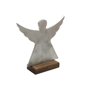 Étoile en aluminium/bois au design moderne avec base en laiton brut pour la décoration de Noël Vente en gros d'usine de table personnalisée - Product Image 4