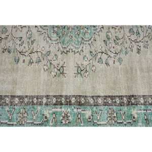 Alfombra de lana turca verde y azul vintage, diseño de retales de tejido plano de 230x760 pies para decoraciones de sala de estar con respaldo de látex - Product Image 5