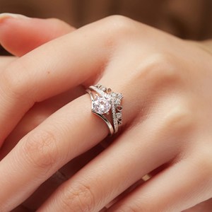 Customizable Vintage Wedding <b>Ring</b> <b>Set</b> 18K Solid Gold With Moissanite Diamond Band <b>for</b> <b>Women</b> - Product Image 1