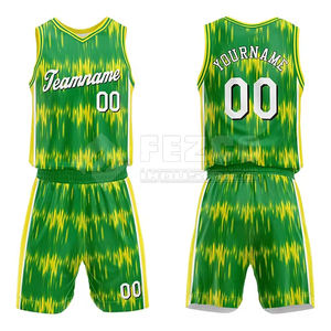 Créez votre propre logo sur des uniformes de basket respirants, grandes tailles, 100% polyester, motif uni, faible MOQ - Product Image 1