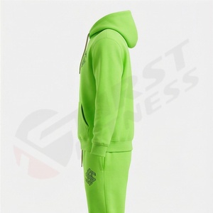 Conjunto de Sudadera con Capucha y Pantalones Deportivos Personalizados OEM para Hombre, Tallas Grandes, Felpa, 100% Poliéster, Ropa Deportiva Transpirable - Product Image 3