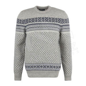 Pull en maille personnalisé à manches longues en coton et polyester, matelassé, épais, coupe ajustée, respirant, pour homme, hiver - Product Image 2