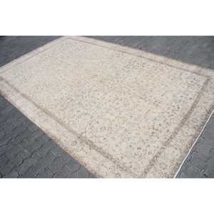 Grand tapis vintage 6,4x10,4 pi (196x318 cm), tapis turc blanc à pois - Product Image 2