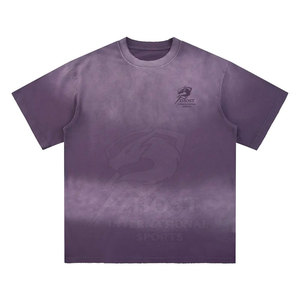 T-shirt classique délavé à l'acide, coupe ample, respirant, en coton, style streetwear pour hommes - Product Image 4