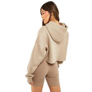 เสื้อฮู้ดครอปผ้าฝ้าย 100% ระบายอากาศได้ดี สีสันปรับแต่งได้ ขอบดิบ ทรงพูลโอเวอร์ คุณภาพสูง เป็นมิตรกับสิ่งแวดล้อม ลาย 3 มิติ สำหรับผู้หญิงที่ทันสมัยที่สุด - Product Image 2