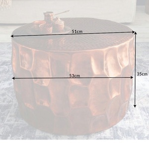 Mesa de centro clásica de cobre martillado, hecha a mano, para decoración Interior de la sala de estar, venta al por mayor - Product Image 6