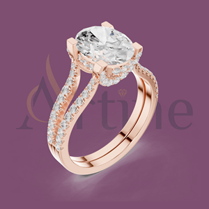 10K Colo Moissanite Anillo Solitario para Boda - Product Image 1