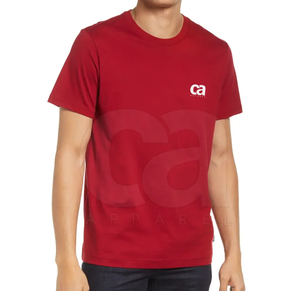 Red Color Simple Plain Men T-Shirts Short Sleeve High Quality Men T-shirt Customized Men T-Shirts