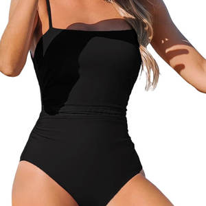 Maillot de bain une pièce pour femme en Spandex/Nylon, séchage rapide, respirant, avec logo frontal, léger, vente en gros - Product Image 3