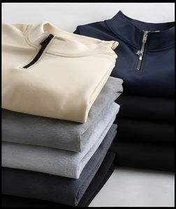 Sudadera Ecológica de Algodón con Cierre de Media Cremallera, 420 GSM, Ropa Urbana Sostenible para Hombre, Logotipo Personalizado, Proveedor de la UE - Product Image 6