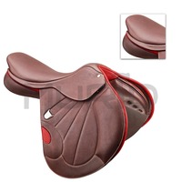 Selle de dressage et de saut de qualité supérieure, confortable, durable, avec siège en cuir véritable souple et arceau en bois, pour l'équitation anglaise.