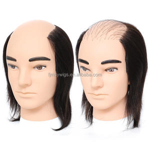 Tête de Mannequin Homme <span class=keywords><strong>Chauve</strong></span> en Cheveux Humains Véritables pour Entraînement à la Greffe Capillaire - Product Image 1