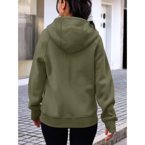 Sweat à capuche pour femme en polaire à fermeture éclair intégrale, vêtements de sport d'hiver, fitness, course à pied, séchage rapide, respirant, avec trous pour les pouces - Product Image 6